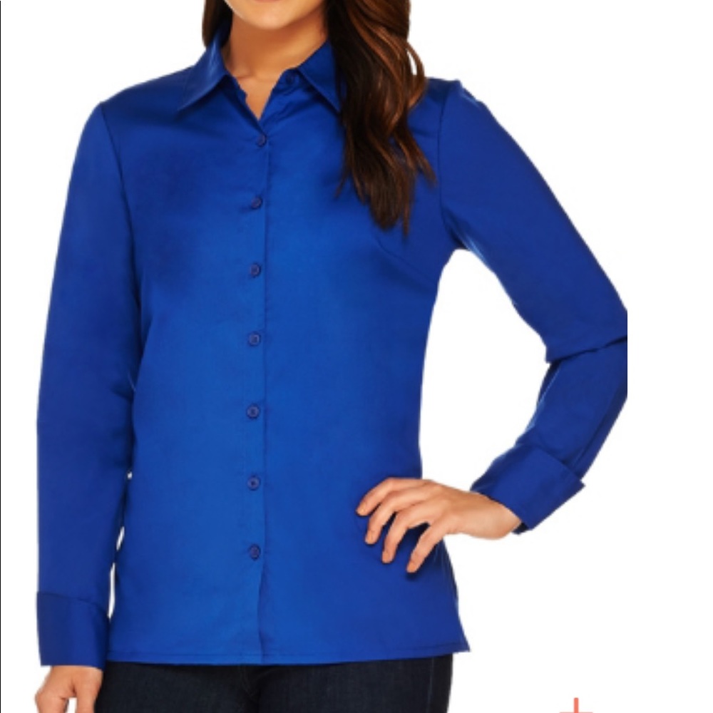 Denim & Co. French cuff tailored button-up